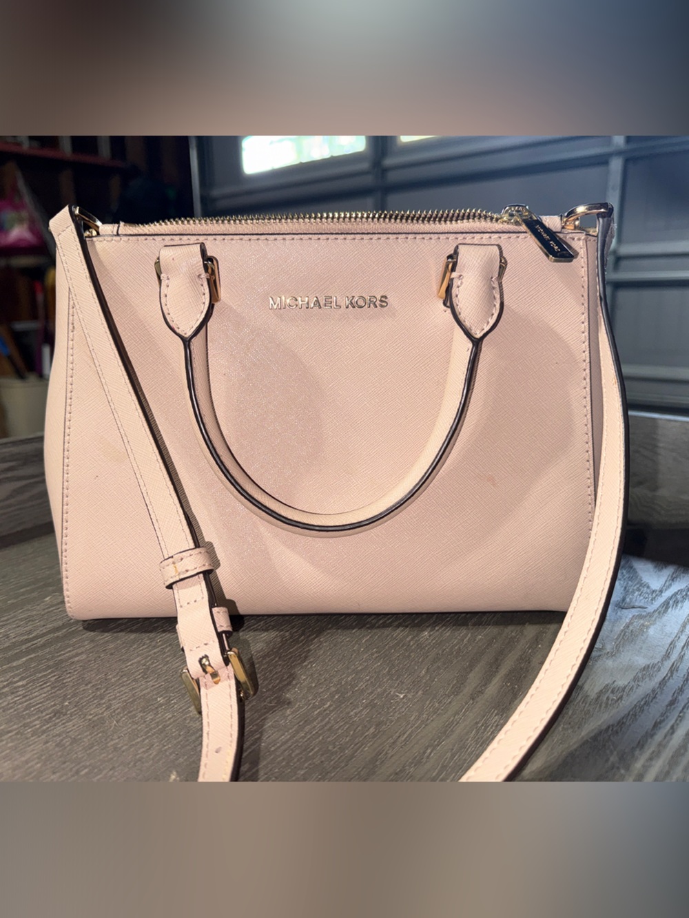 Michael Kors Pale Pink Saffiano Leather Satchel
